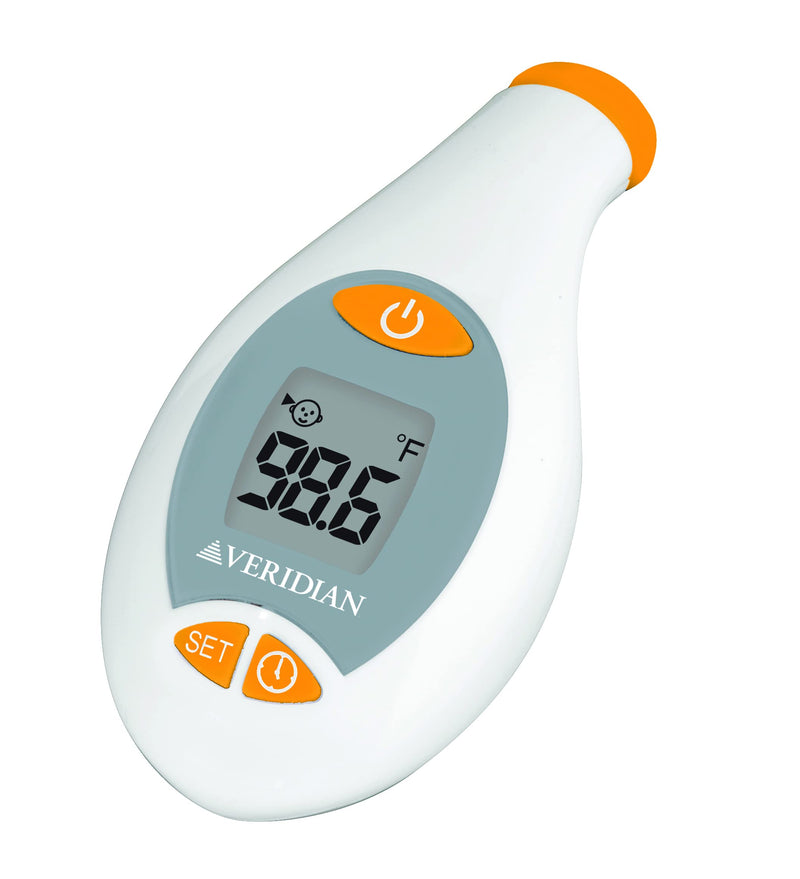[Australia] - Veridian Healthcare Deluxe Temple Touch Thermometer | for Children & Adults | Accurate 4-Second Readout | No Probe Covers Required | Fahrenheit/Celsius Measurements | Batteries Included; 2 AAA 