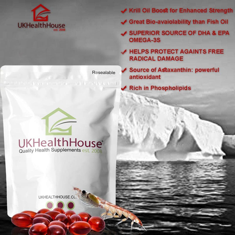 [Australia] - Superba Pure Red Krill Oil Capsules 500mg x 60 - Extra High Strength - Omega 3 Soft Gel Easy Swallow - Sustainably Eco Harvested from Antarctic Krill 