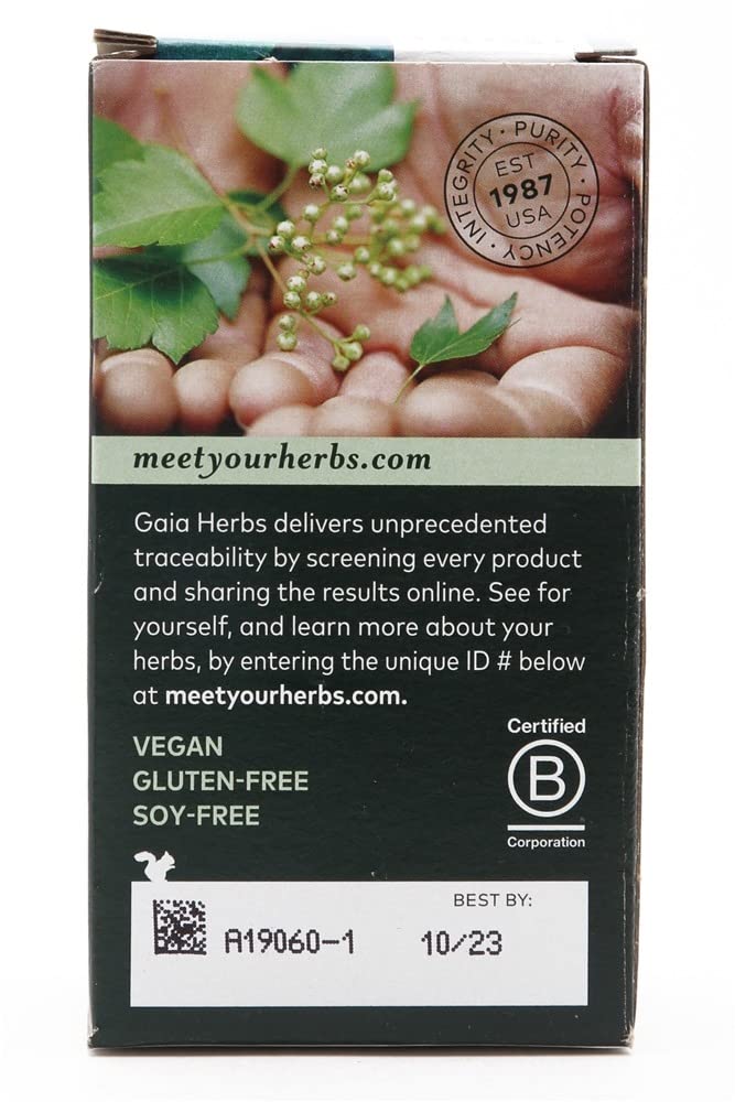 [Australia] - Gaia Herbs Mighty Lungs - Lung Support Supplement to Help Maintain Overall Lung & Respiratory Health* - With Mullein, Plantain, Schisandra & Elecampane - 60 Vegan Liquid Phyto-Capsules (20-Day Supply) 