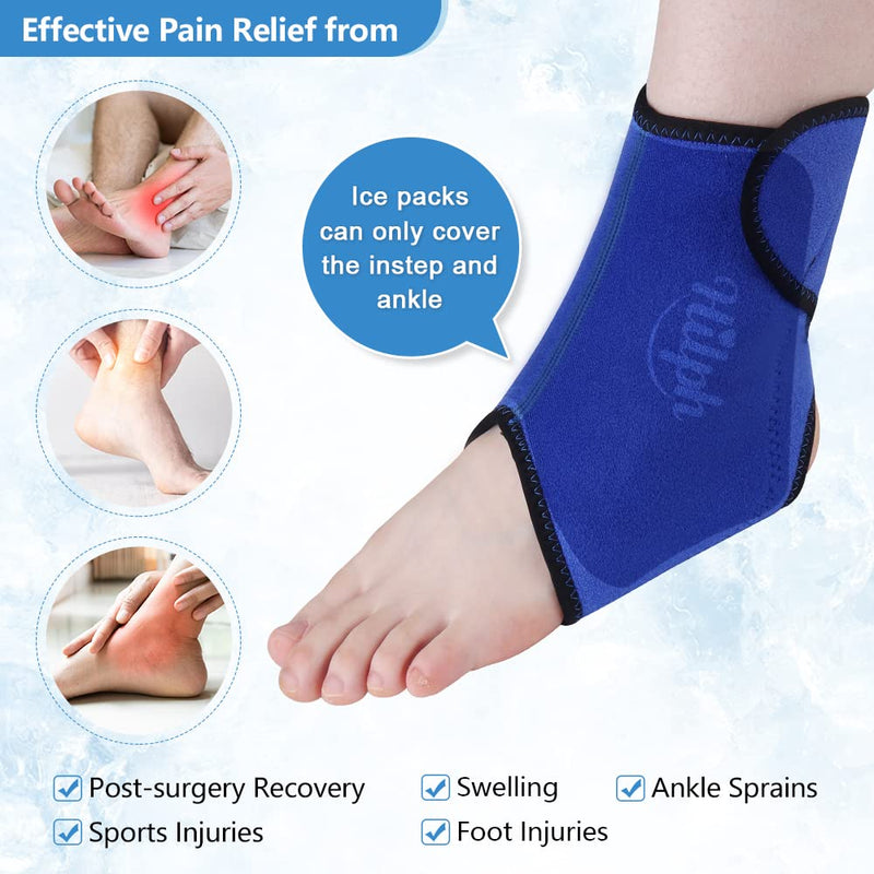 [Australia] - Hilph Ankle Ice Pack Wrap for Injuries, Reusable Hot Cold Therapy Ankle Gel Cold Pack Wrap for Sprained Ankle, Swelling, Pain Relief Medium 