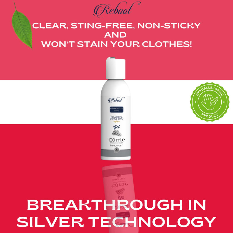 [Australia] - Reboot Topical Emergency Burn Gel, 35PPM Colloidal Silver Maximum Strength Fast Pain and Itch Relief for Minor Cuts, Sunburn, Wounds, Homeopathic First Aid Care (3.40oz) 