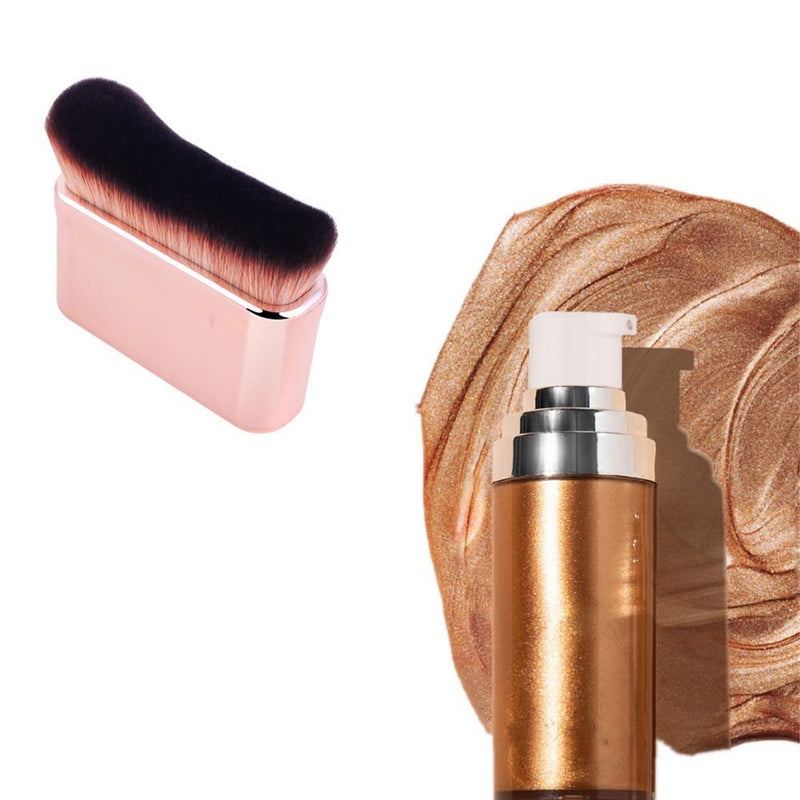 [Australia] - Professional Body Makeup Brush for Blending Liquid Foundation High Density Face Kabuki Brush for Body Highlighter Bronzer Shimmer Glow Concealers Cream Powder Body Brush (Rose gold) Rose gold 