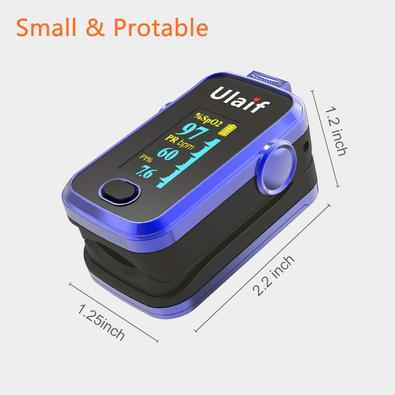 [Australia] - Finger Pulse Oximeter, Portable Blood Oxygen Saturation Monitor for Heart Rate and SpO2 Level,O2 Monitor Finger for Oxygen,Oximetro, (Blue) 
