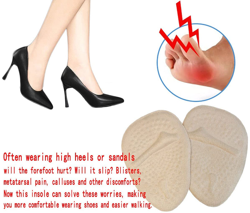 [Australia] - 3 Pairs Metatarsal Pads for Women,Ball of Foot Cushions Soft Gel Forefoot Cushion Inserts for Women Shoes Relieves Pain and Discomfort,Sweat Absorption and Non-Slip Foot Pad and Insole (Beige) 