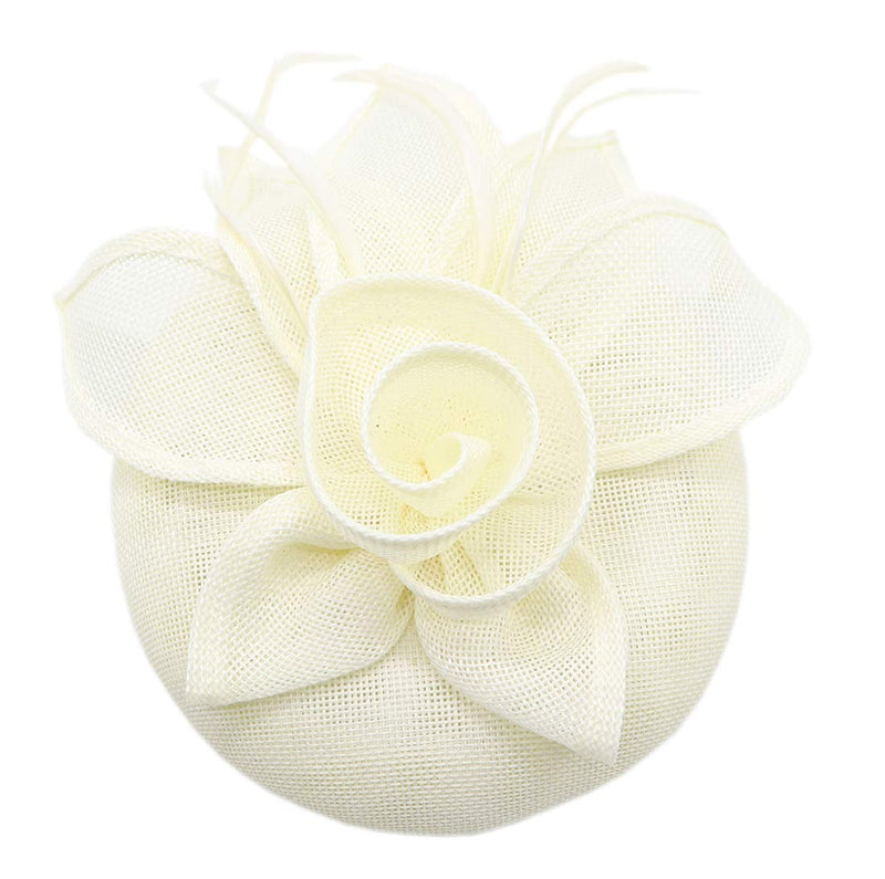 [Australia] - Biruil Womens Fascinators Pillbox Hat Leaves Tea Party Cocktail Headband Kentucky Derby Hair Clip A Beige 