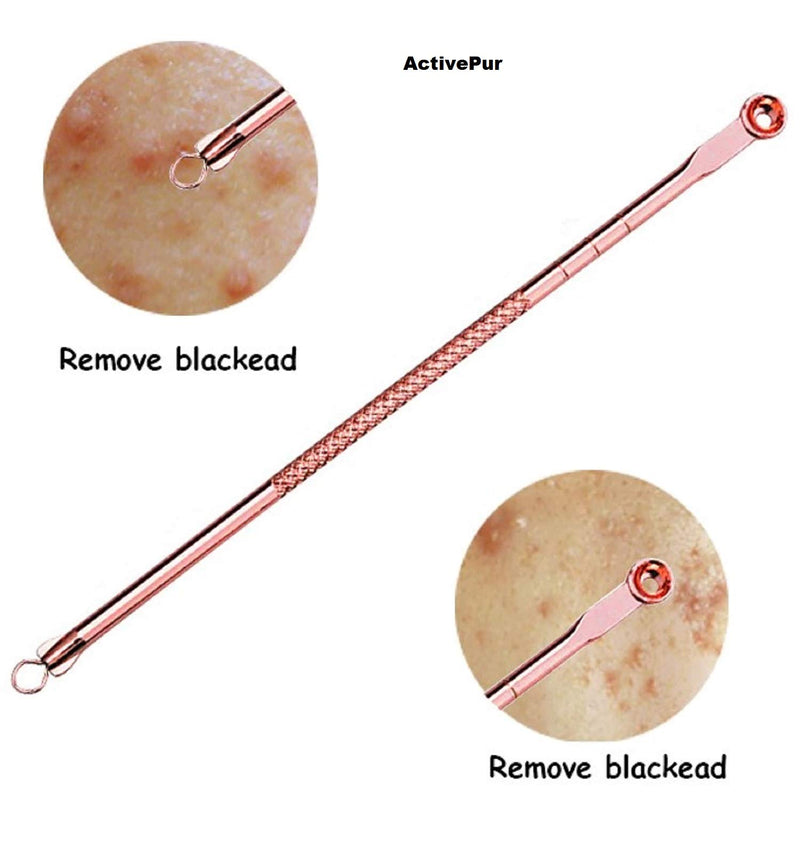 [Australia] - Blackhead Remover Pimple Comedone Extractor Tool Best Acne Removal Kit - Treatment for Blemish, Whitehead Popping, Zit Removing for Risk Free Nose Face Skin, Electroplated Best Seller 4 PCS w/case. 