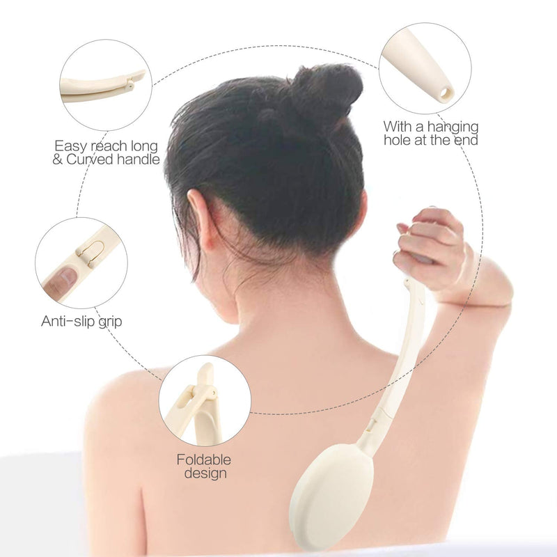 [Australia] - LFJ Body Lotion Applicator for Back, Foldable Long Handled Oils Sun Cream Applicator Bathroom Aids for Men Women 