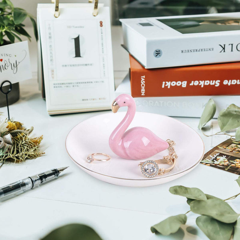 [Australia] - AUTOARK Flamingo Ring Holder Jewelry Tray,Desktop Jewelry Display Organizer,Office & Home Decor,Wedding Birthday,AJ-204 