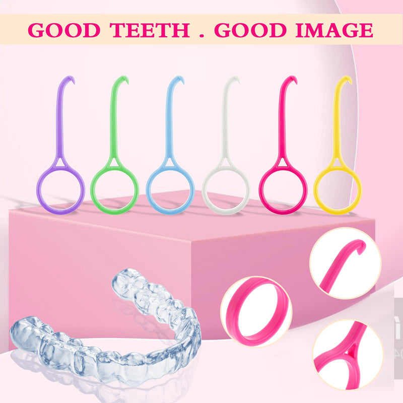 [Australia] - Ouligay 12PCS Aligner Removal Tool Invisible Tooth Removal Retainer Remover Tool Kits Aligner Removal Hook Retainer Remover Tool Remover for Invisible Brace for Tooth Cleaning Oral Care(6Colors) 