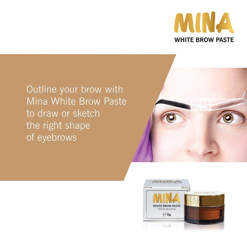 [Australia] - MINA White Brow Paste 5g | Draw Or Sketch The Right Shape Of The Eyebrow | Help To Perfect Your Brow Tinting 