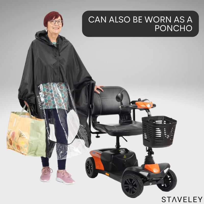 [Australia] - Staveley Standard Size Mobility Scooter Cape | Waterproof Rain Poncho Cover for Electric Scooters and Wheelchair | Perfect for Boot Scooters 