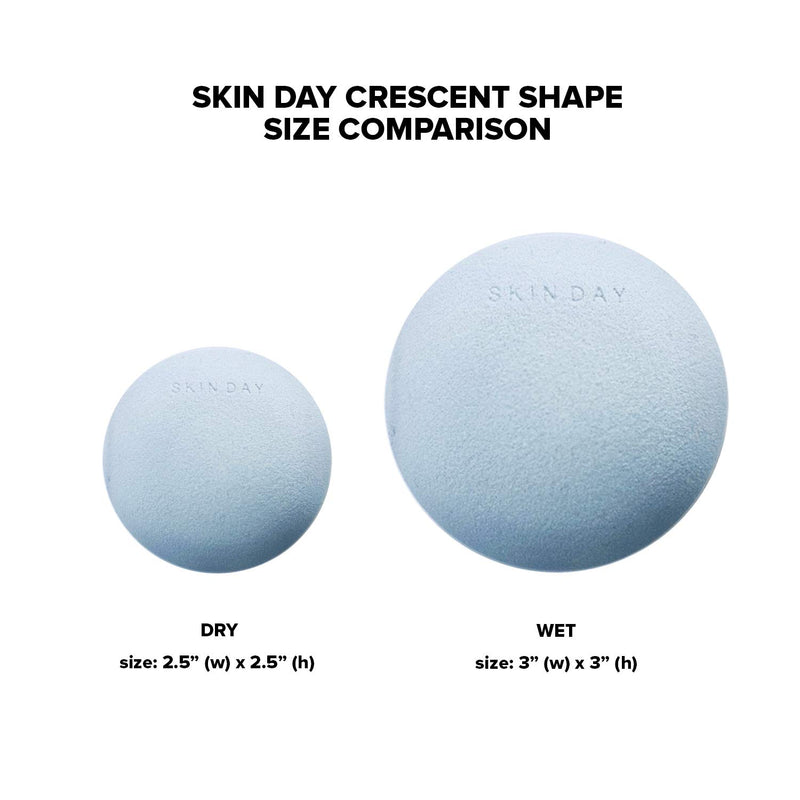 [Australia] - Skin Day | Crescent Shape | 1-Pack | Premium Makeup Beauty Sponge Blender Flawless Application for Liquid, Cream and Powder | Non-Latex and Dye Free | 2 Shape Options Crescent Shape (1-Pack) 