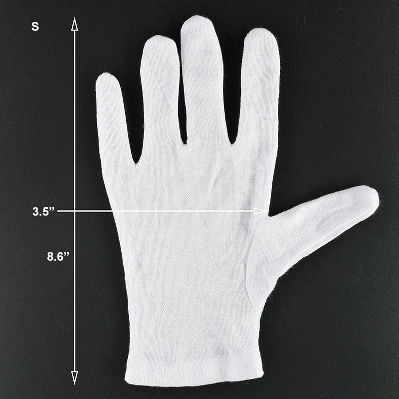 [Australia] - Plain White 100% Cotton Gloves for Eczema Small Bulk 12 Pairs,Thin Dry Hand Therapy Gloves Moisturizing Women Night Sleeping Small (24 Count) 