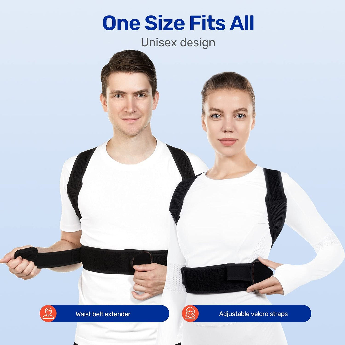 VOKKA Posture Corrector for Men and Women, Fully Adjustable Spine and Back  Support, Breathable Back Brace, Comfortable Clavicle Straightener, Pain  Relief for Neck, Back, Shoulders, Black X-Large