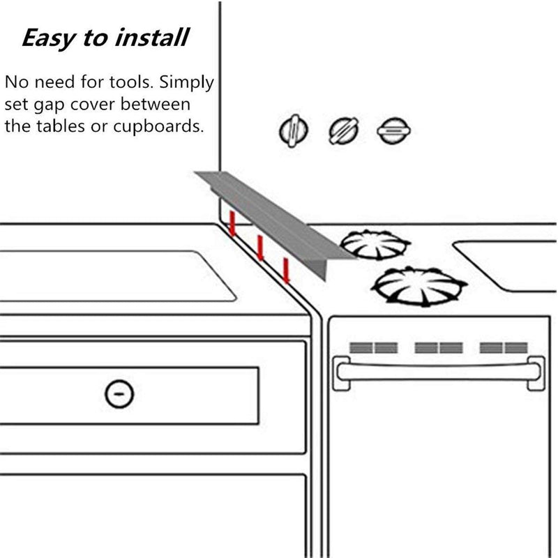 [Australia] - Forlivese Kitchen Silicone Stove Cover, Easy Clean Heat Resistant Wide & Long Gap Filler, Seals Spills Between Counter, Stovetop, Oven, Washer & Dryer, Set of 2 (21 Inches, Black） 21 Inches 