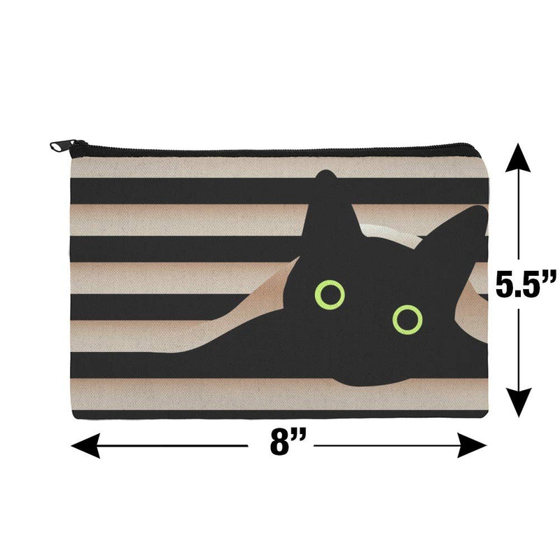 [Australia] - Black Cat In Window Makeup Cosmetic Bag Organizer Pouch 