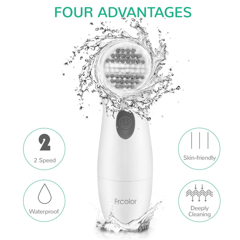 [Australia] - FRCOLOR 8 in 1 Electric Facial Cleaning Brush Skin Care Electric Beauty Device Spa Brush Skin Care Massage (White) 