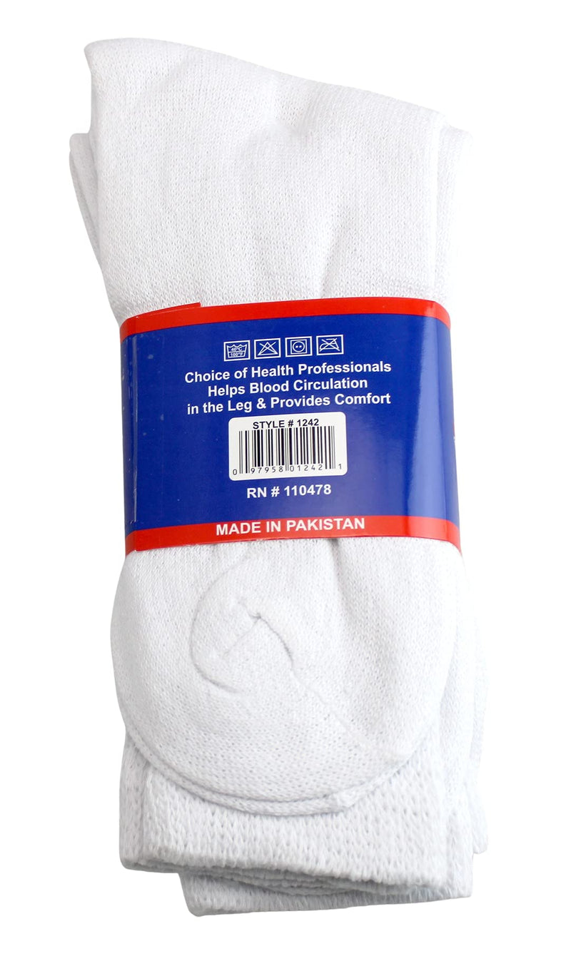 [Australia] - 3 Pair Diabetic Crew Socks 9-11 White 