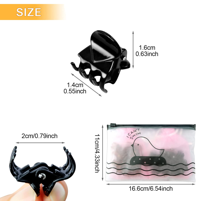 [Australia] - Hanyousheng Mini Claw Clips, 30pcs Mini Hair Claws, Small Hair Claw Clips, Non slip Hair Clip, Mini Hair Clips for Girls and Women with Storage Bags (Black and Brown) 30 Count (Pack of 1) 