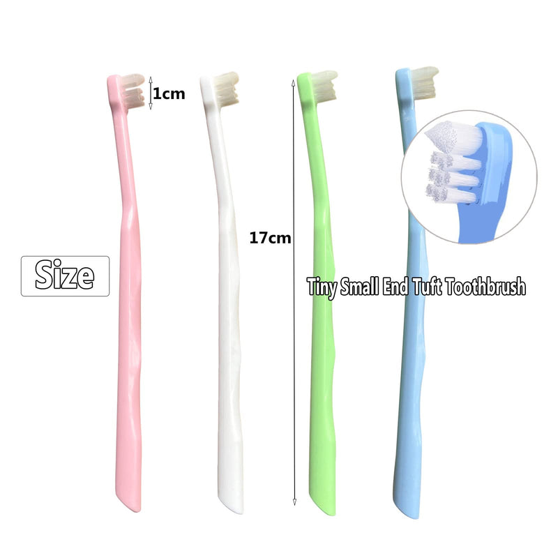 [Australia] - HRASY Orthodontic Toothbrush Small Head End Tuft Toothbrush Tiny Compact Interspace Brush for Braces and Teeth Detail Cleaning, 4 Pieces (C) C 