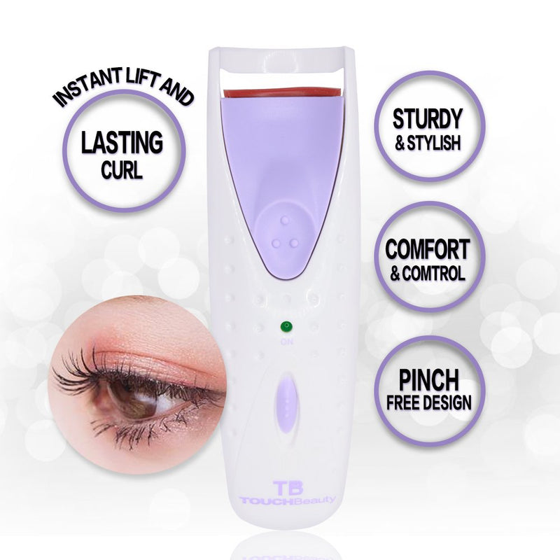 [Australia] - TOUCHBeauty Professional Heated Eyelash Curler with Silicone Refill Pad Curling Tool for Women Long Lasting Naturally Eyelashes TB-2003 Purple 