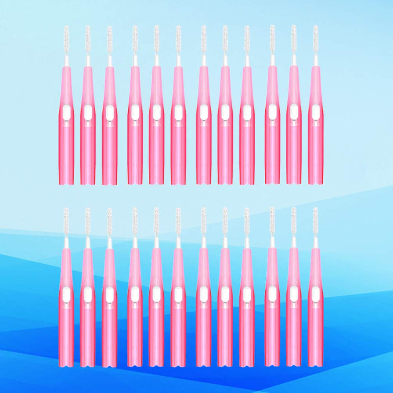 [Australia] - HEALLILY 30Pcs Interdental Brush Tooth Cleaner Toothpick Flossing Head Between Teeth Brush Interdental Brush Dental Flosser Tooth Cleaning Tool Pink 