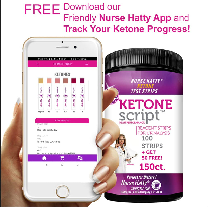 [Australia] - Nurse Hatty 150ct. - Medical Ketone Urine Test Strips - Suitable for Diabetics & All Keto Dieters - Fresh, Reliable & Accurate - Ketogenic & Low-carb Diets. Free Ketosis eBooks & Free App. Ultra-Long 150 Count (Pack of 1) 