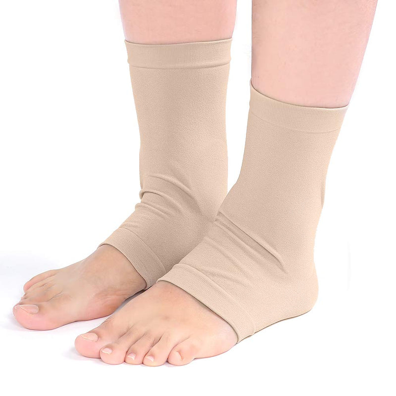 [Australia] - Soft Elastic Ankle Protection Sleeve Silicone Protective Pad Breathable Foot Heel Crack Sock Ankle Bone Protection Socks for Boots, Skates, Splints 