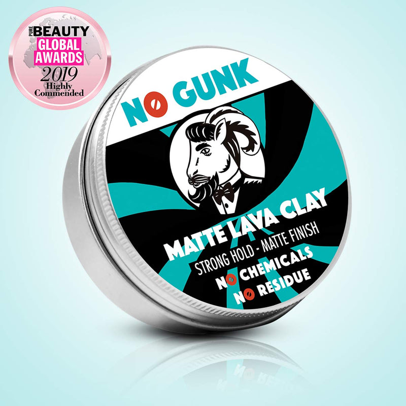 [Australia] - NO GUNK 100% Natural Hair Styling Clay For Men - Strong Hold - Matte Finish - Natural & Organic Ingredients - Matte Lava Clay (Original, 50g) Original 50 g (Pack of 1) 