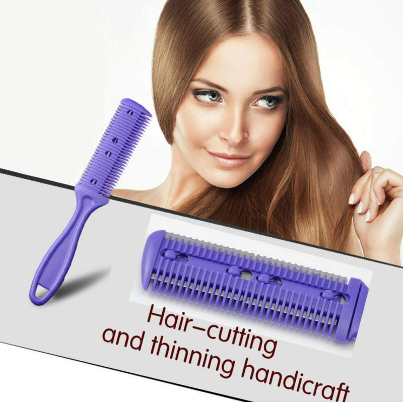 [Australia] - 5Pcs Professional Trimmer Razor Dual Side Cutting Scissors Hair Thinning Comb Slim Haircuts Cutting Tool Blade Barber Cut Hair Brush Tools Double Edge Razor 5Color 