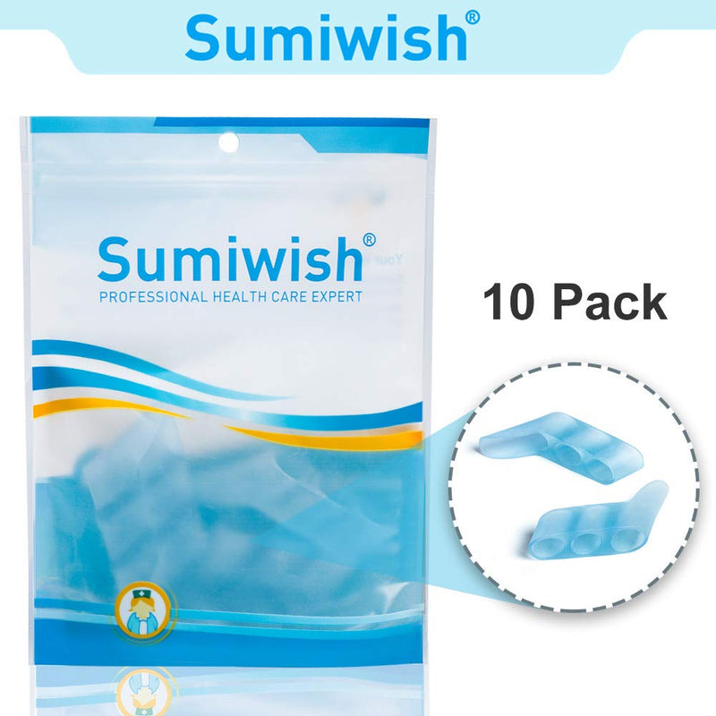 [Australia] - Sumiwish 10 Pack Pinky Toe Separator, Gel Toe Separators for Overlapping Toe, Curled Pinky Toe Correct and Protect White 
