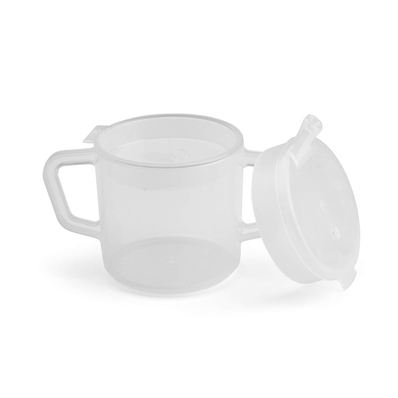 [Australia] - Small Two-Handle 8oz Adaptive Sippy Cup Mug for Elderly, Disabled, and Therapeutic Use - PSC53 Dishwasher Safe, Latex and BPA Free Small (Pack of 1) Translucent Clear 