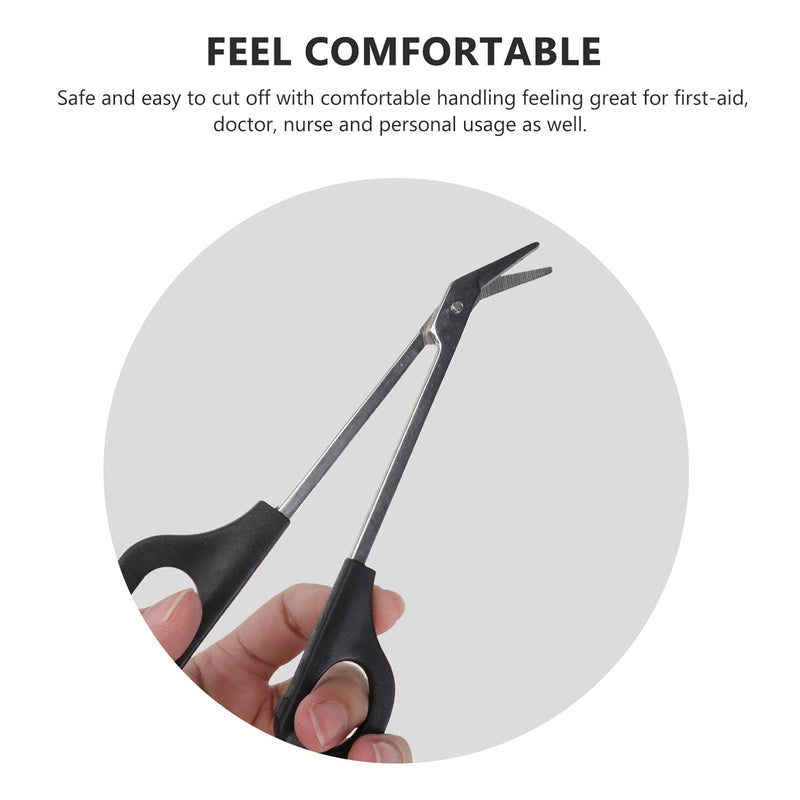 [Australia] - Minkissy Long Handled Toenail Scissors and Clipper Easy Cuticle Scissor for Thick Toe Nails Men Women Elderly (Black) 