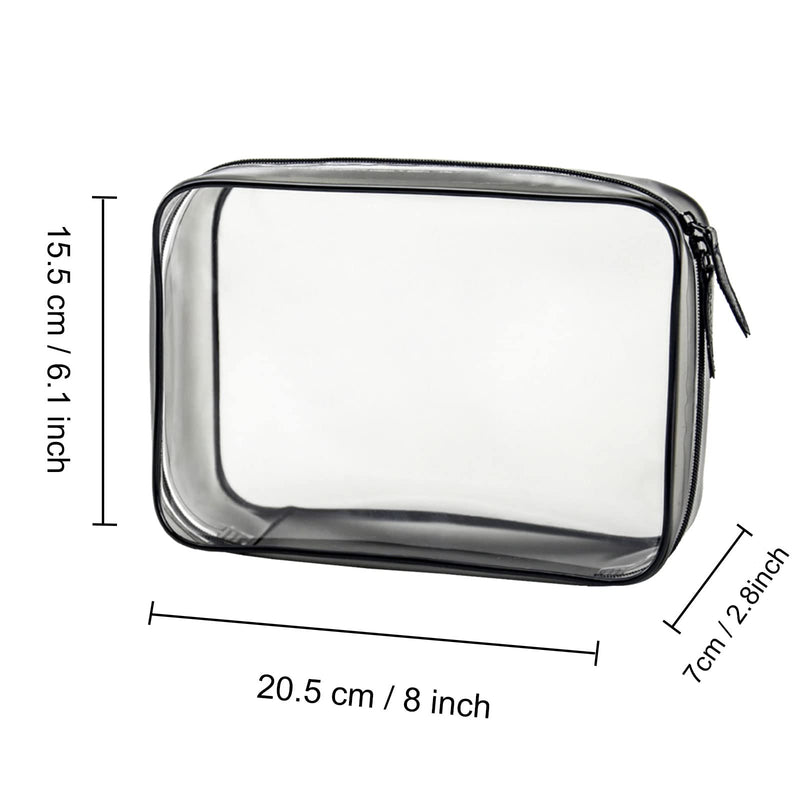[Australia] - FIYUK 2pcs Clear Travel Toiletry Bag Makeup Cosmetic Bag Portable Waterproof Transparent Storage 2pack 