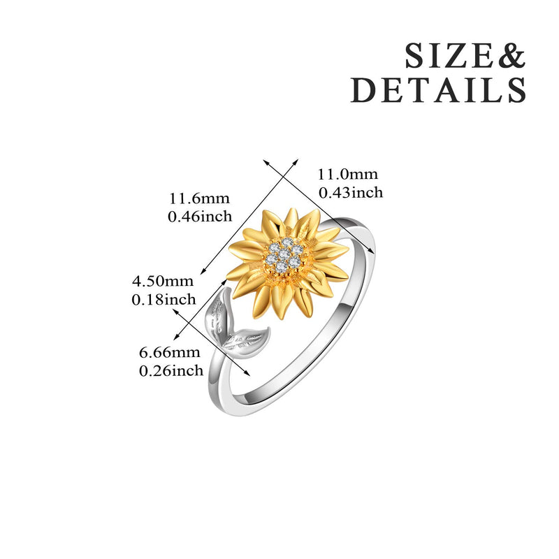 [Australia] - POPLYKE Sterling Silver Sunflower Jewelry Series for Women Girls You are My Sunshine Sunflower rings 