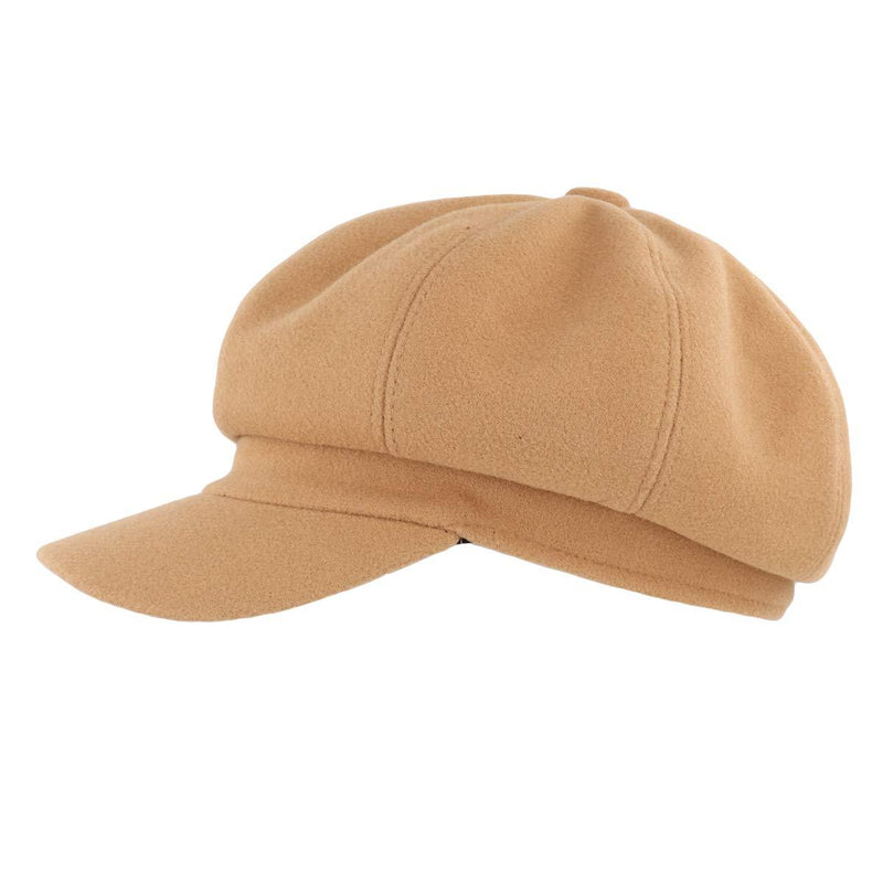 [Australia] - Gisdanchz Women's Woolen Visor Beret Newsboy Hat Cabbie Cap for Winter Wool - Camel 