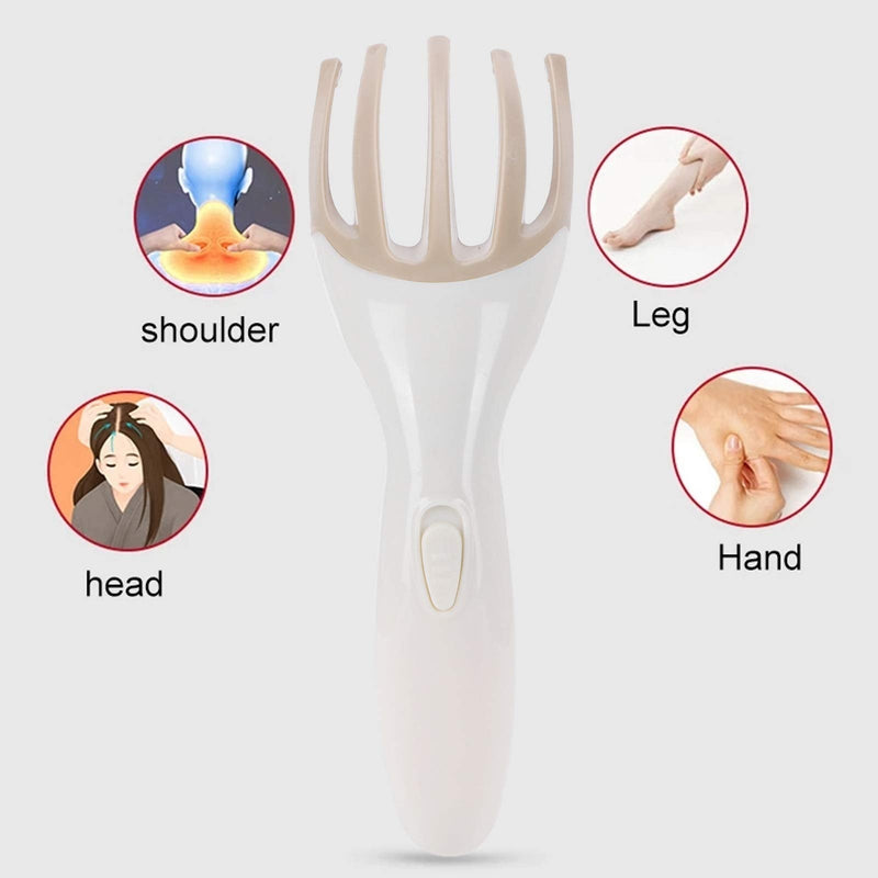 [Australia] - Garosa Electric Scalp Five Claw Massager USB PlugIn Portable Full Body Head Massager Vibration Scalp Massage Tool for Relaxation Home Office Hand Held White,bathroom supplies 