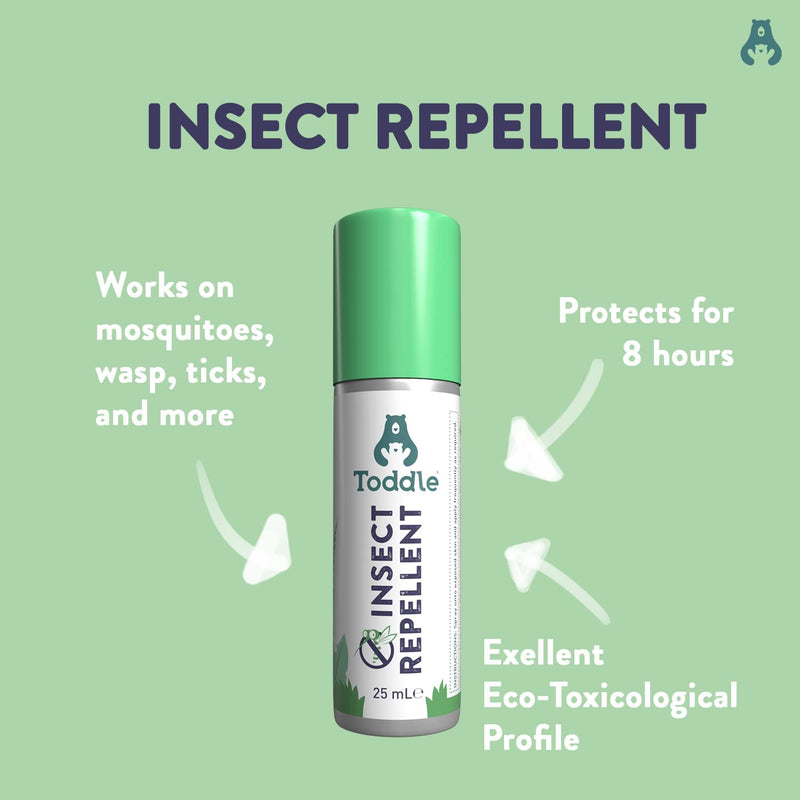 [Australia] - Toddle Insect Repellent Spray 25ml | Gentle Deet-Free Alternative | Safe for Infants and Pregnant Women | 8 Hours Water-Proof Bug Protection | Perfect to Combat Mosquitoes, Midges & Biting Insects 1 