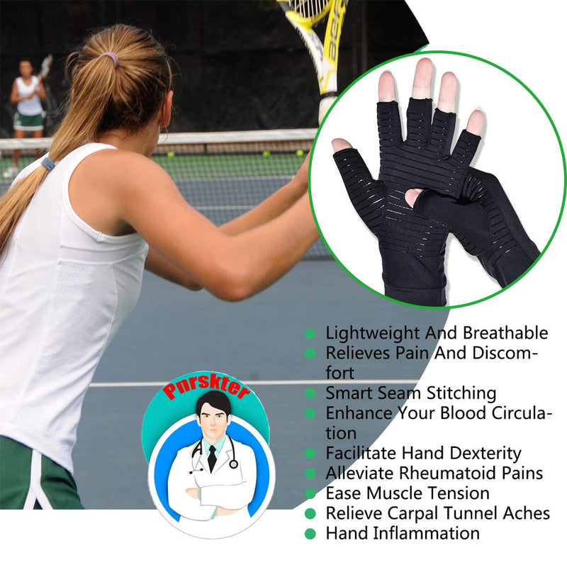 [Australia] - Arthritis Gloves,New Material, Compression for Arthritis Pain Relief Rheumatoid Osteoarthritis and Carpal Tunnel, Premium Compression & Fingerless Gloves (Black, L)… 