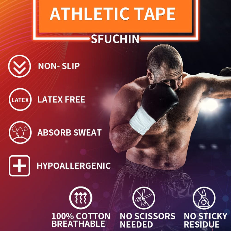 [Australia] - Athletic Tape - Medical Tape - Ankle Tape - Sfuchin 2 Pack 1.5" X 15 Yard Sports Tape - Strong Easy Tear NO Sticky Residue for Wrist Tape Baseball Arms Football Climbing Boxing Lacrosse Hockey Stick 