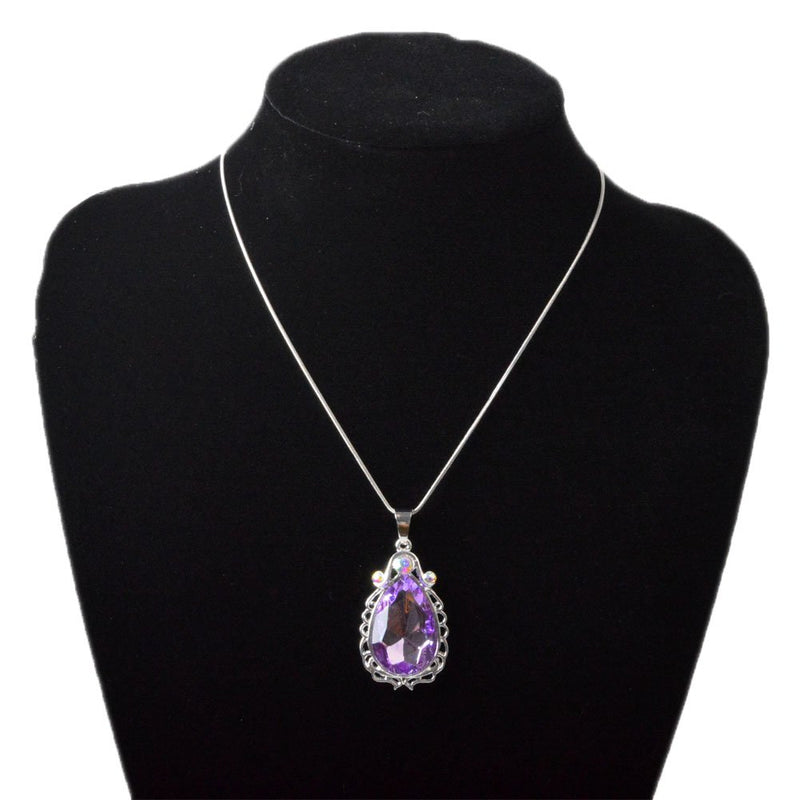 [Australia] - Vinjewelry Sofia Necklace Amulet Teardrop Amethyst Pendant Necklace Sofia Princess Costumes Jewelry for Little Girls 