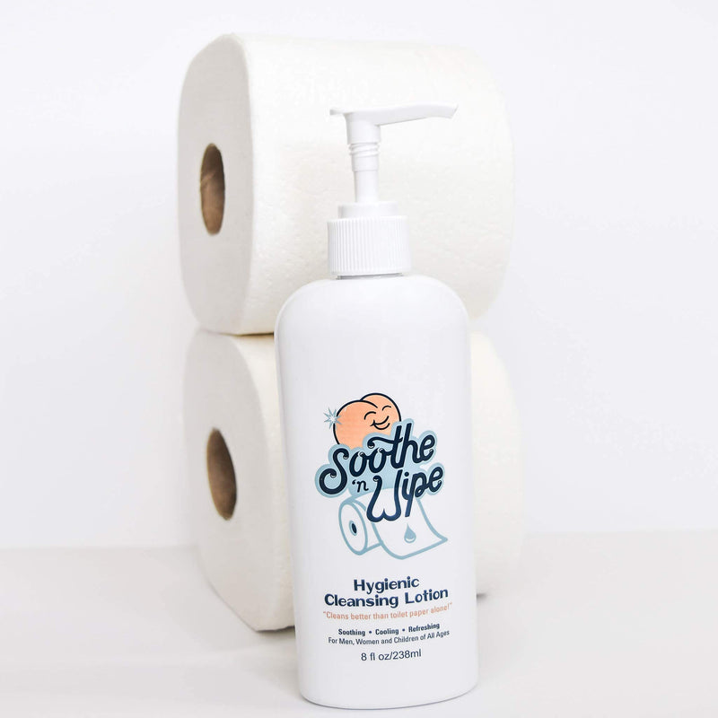 [Australia] - Soothe 'n Wipe 8 Oz Wipe Hygienic Cleansing Lotion, Flushable Wipe Alternative with Aloe & Moisturizers, Toilet Paper Moistener for Clean, Soft & Smooth Bum, Butt Cleaner, Sanitizing Lotion for Anus 8 Fl Oz (Pack of 1) 
