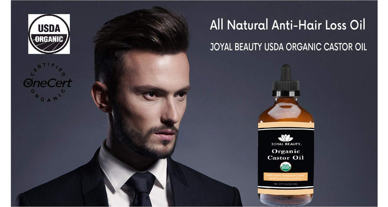 [Australia] - Castor Oil (120 ML) USDA Certified Organic 100% Pure Cold-Pressed Hexane-free Premium Quality for Hair Growth, Eyelashes, Eyebrows, Beard and Skin by Joyal Beauty. Bonus FREE Mascara Kit Included 