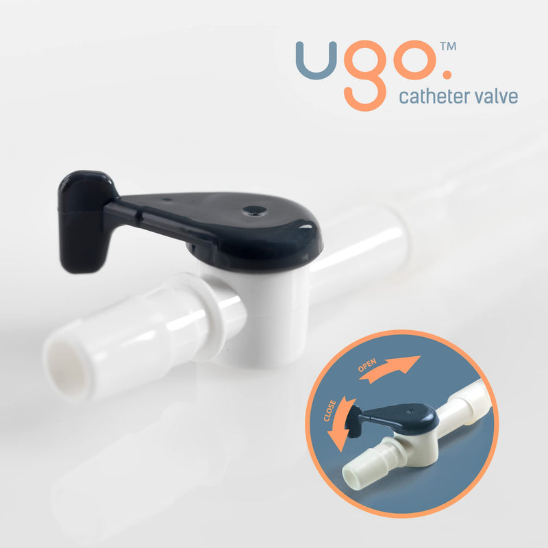 [Australia] - Ugo Catheter Valve - Urine Drainage Catheter Valves, Comfortable Easy to Use Lever Tap with Smooth Edges and Soft Silicone Tubing - an Effective Alternative to Leg Bags (Pack of 5) 