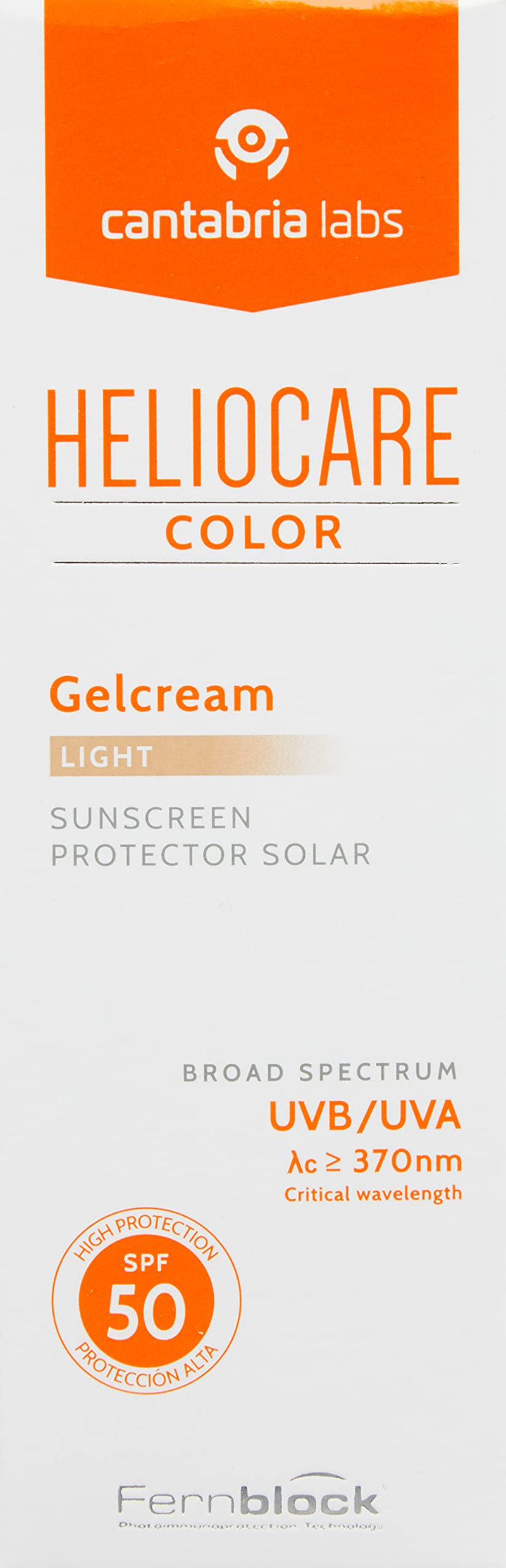 [Australia] - Heliocare Gelcream Colour Light SPF 50 50ml / Sun Cream For Face / Daily UVA UVB Anti-Ageing Sunscreen Protection / Suits All Skin Types / Natural-looking Foundation Coverage 