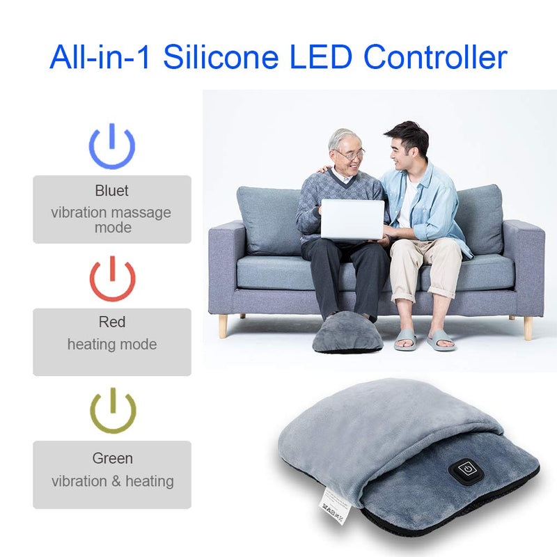 [Australia] - Foot Warmers with Heating and Vibration Massage Function, Electric Feet Warmer Fast Heating Pad Ultra Soft Flannel Fleece with 3 Settings,Durable Anti-Slip Sole,for Men and Women 