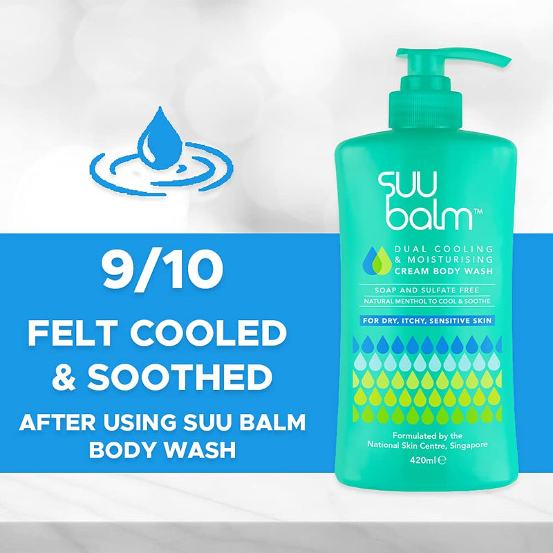 [Australia] - Suu Balm - Cooling & Itch Relief Menthol Moisturising Cream Body Wash - Eczema, Psoriasis, Dry, Sensitive Skin Treatment (420ml)‚Ä¶ 420ml 