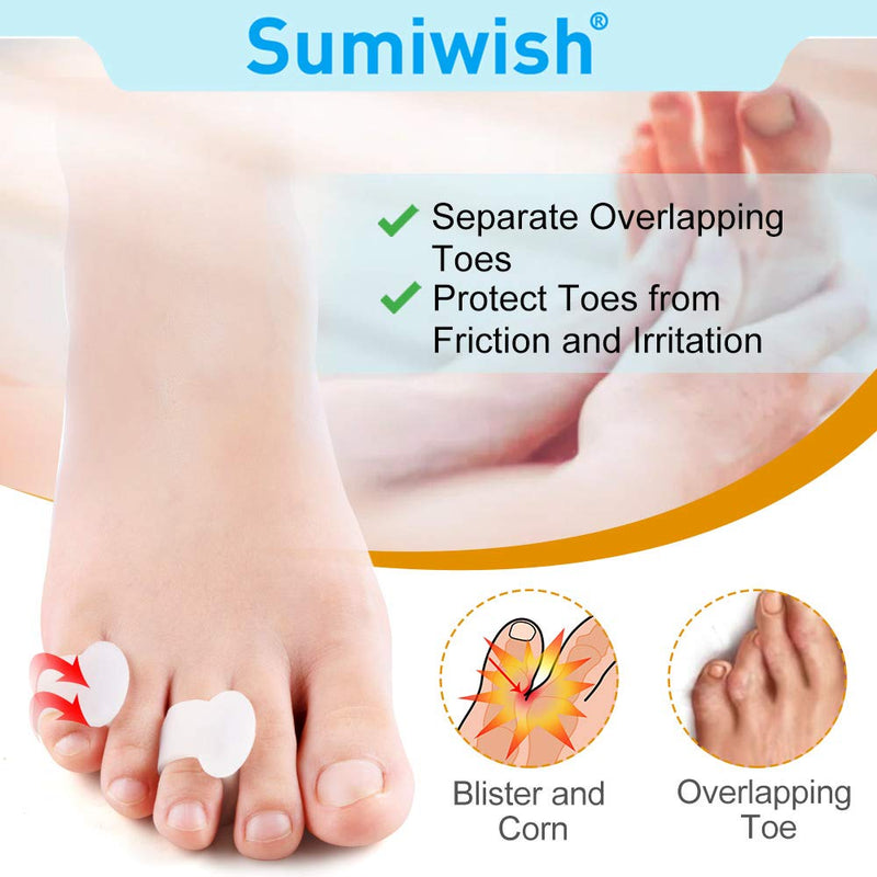 [Australia] - Sumiwish 10 Pack Little Toe Separators, Silicone Toe Spacers for Overlapping Toe, Curled Pinky Toe Correct and Protect 10 Pack-1 