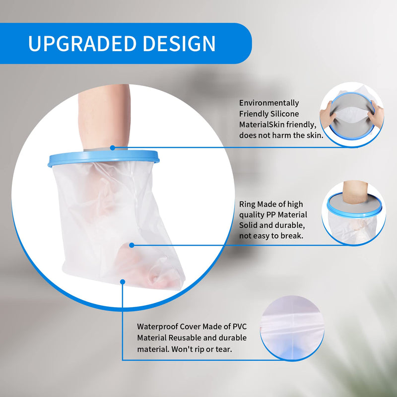 [Australia] - Waterproof Ankle Cast Cover for Shower , Annhua Thickening PVC Ankle Dressing Protector , Reusable Cast Bag to Keep The Wound Dry During Bathing 