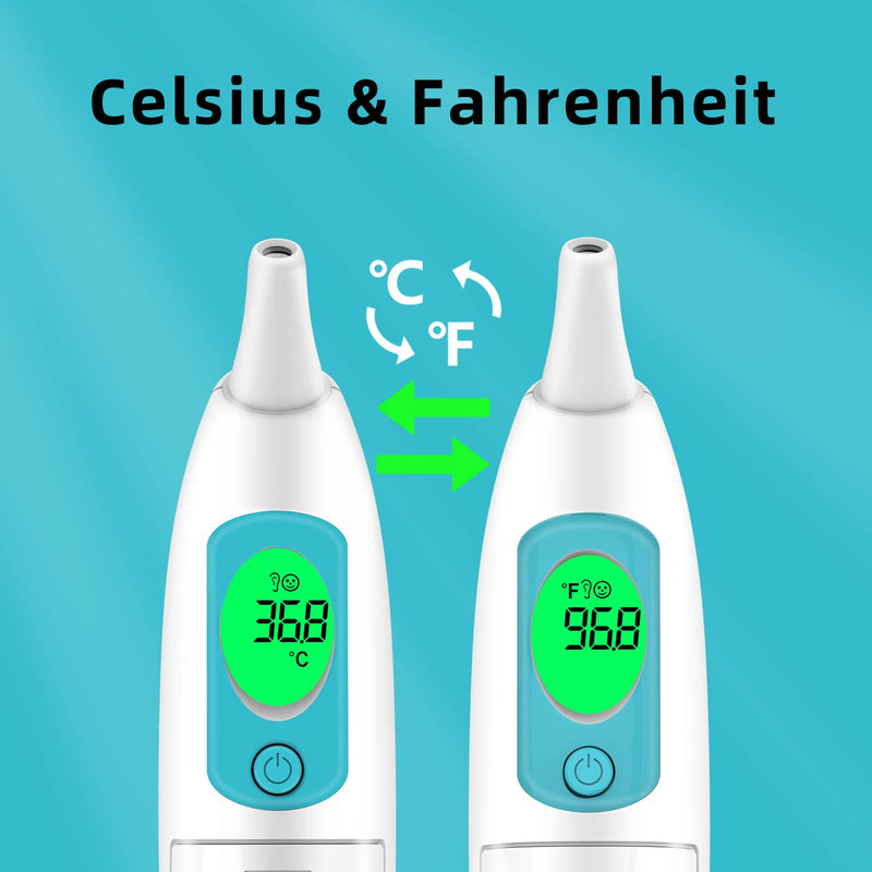 [Australia] - Ear Thermometer for Adults and Kids, Infrared Temperature Thermometer for Children, Digital Baby Body Thermometers with Fever Alarm and Accuracy Reading 